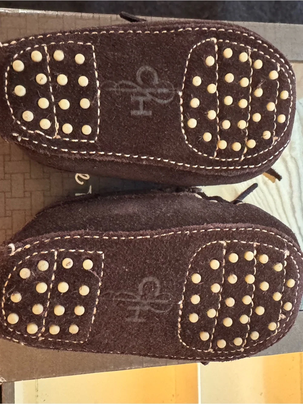 Cole Haan Kids Dark Brown Suede Moccasin Slippers Size 1